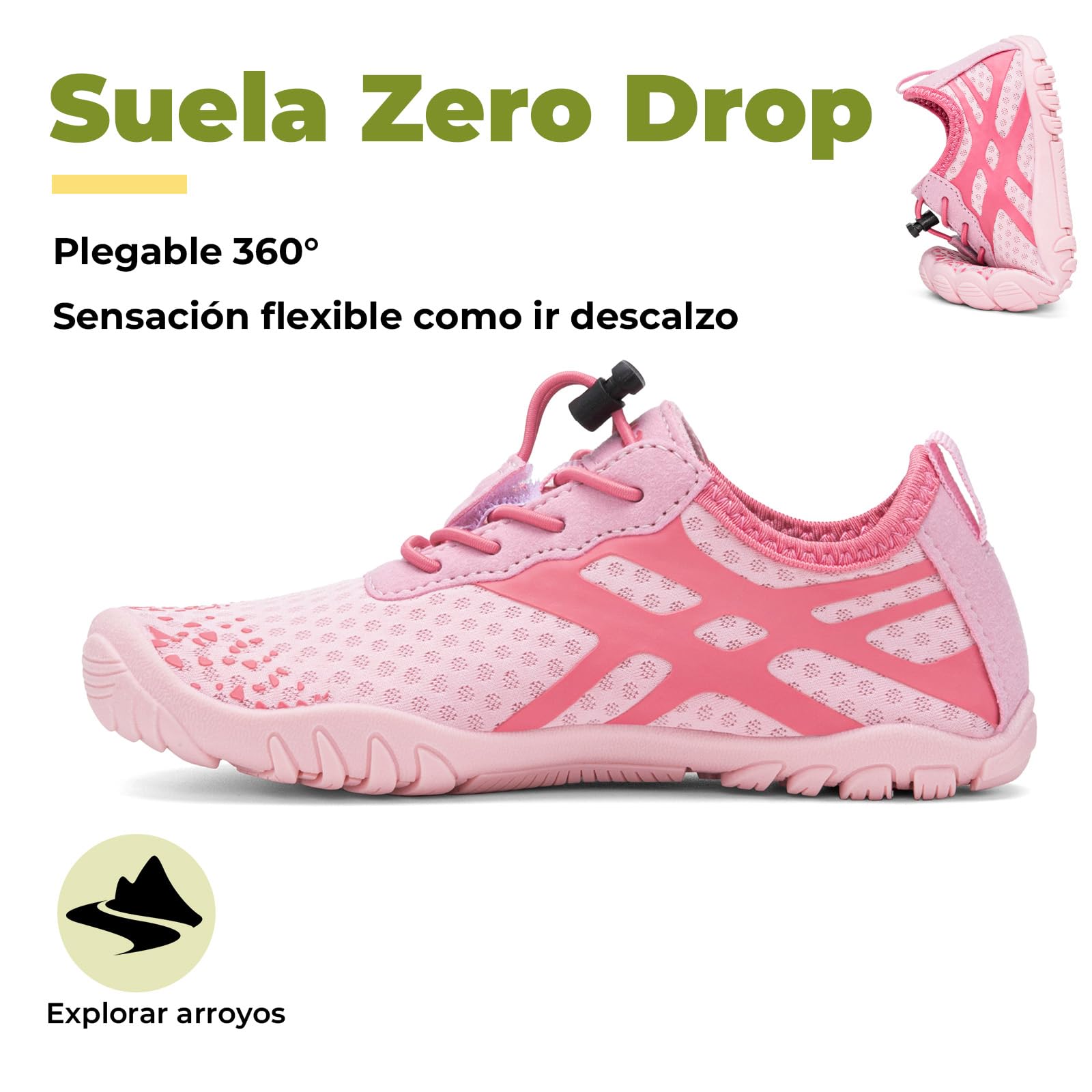 SAGUARO Zapatos de Agua Barefoot para Niños, Escarpines Acuáticos con Puntera Ancha y Secado Rápido para Verano y Actividades Acuáticas, Gr.25-36