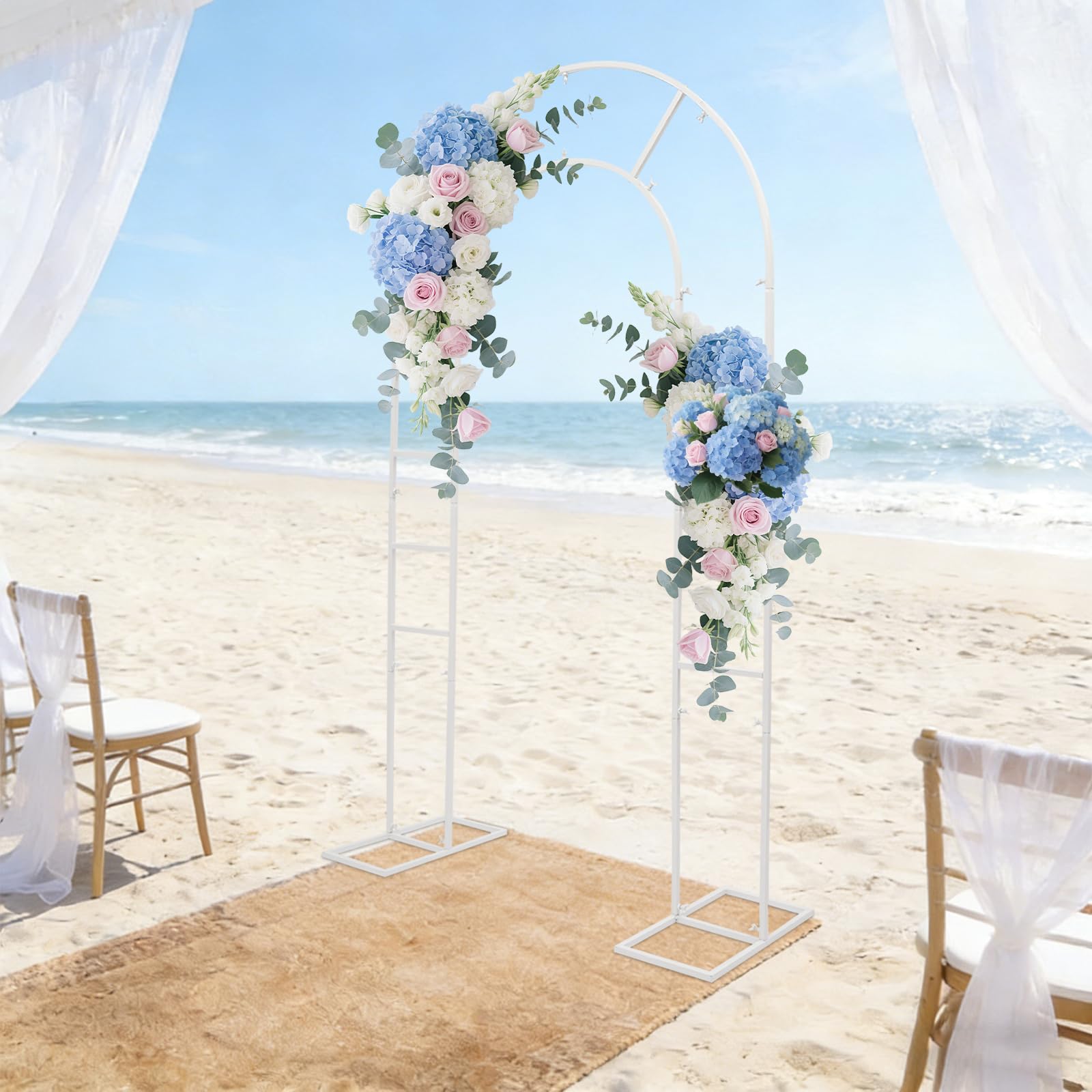 Decorazione per matrimonio, cornice ad arco, 220 cm, sfondo in metallo