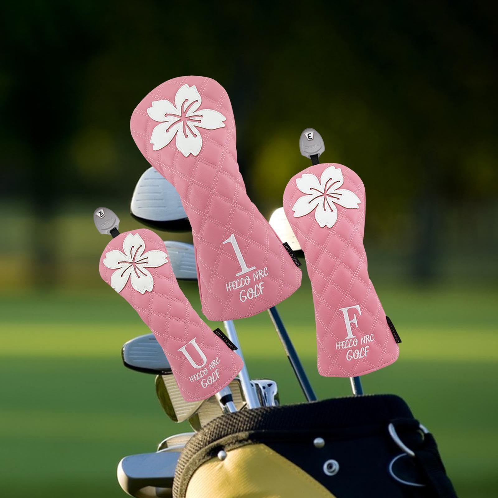 rockible 3 Fundas Protectoras para Cabezas de Palos de Golf, Modernas y portátiles, Fundas Protectoras para Cabezas de Palos de Golf, Fundas de Madera para