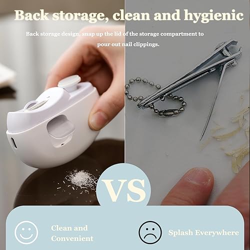 Miniatura 6 de Cortauñas eléctrico para bebés con luz LED, recortador de uñas eléctrico recargable por USB, pulidor de uñas 2 en 1, diseño de lima de uñas