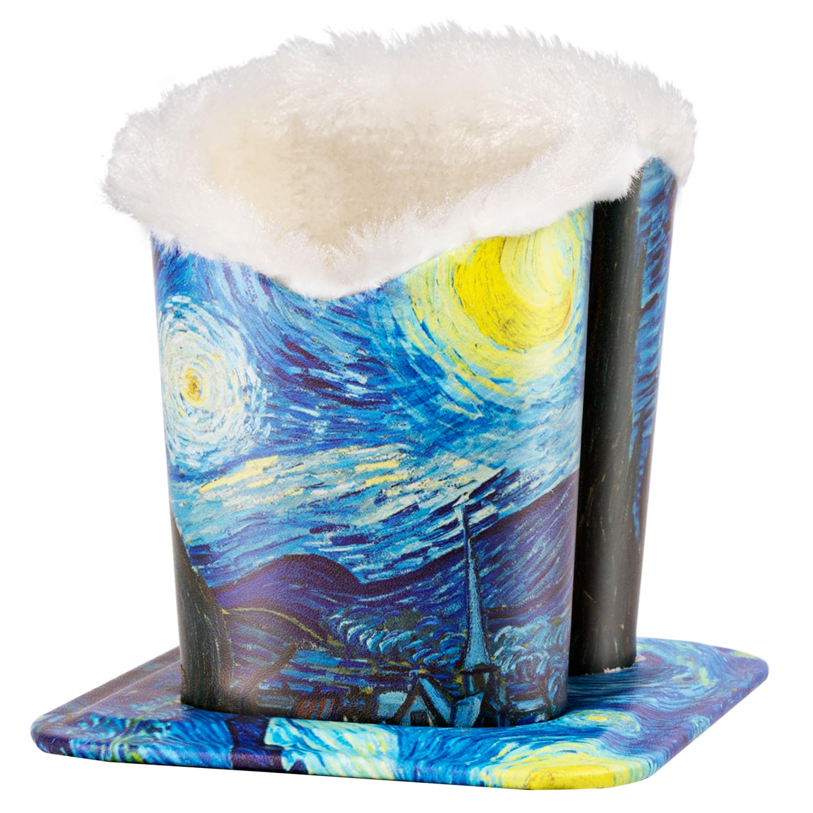 Plush Fluffy Lined Double Eyeglasses Holder Stand Protective Glasses Holder Case Rests Securely on Desk or Nightstand