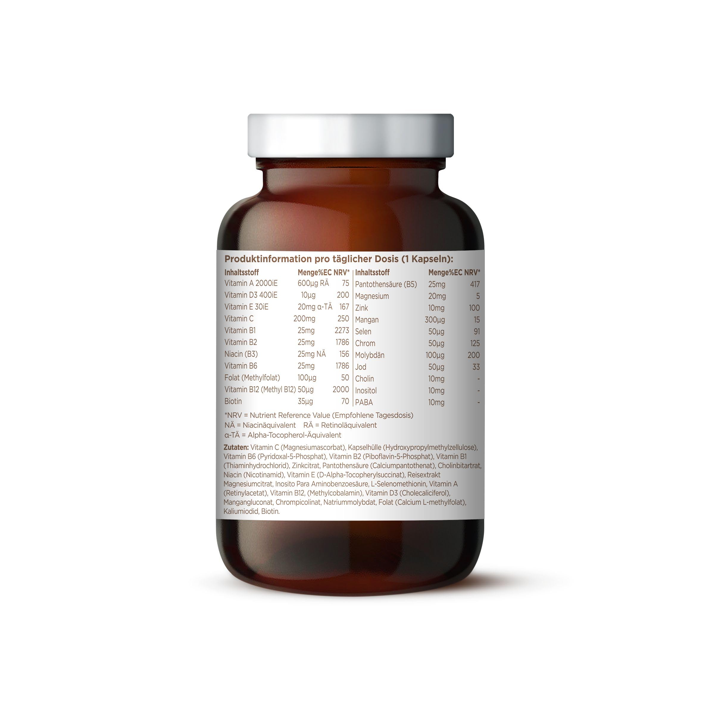 BioCare Multivitamine & Mineralien für Erwachsene, 90 Kapseln | Mit Vitaminen, Folsäure, Zink und mehr