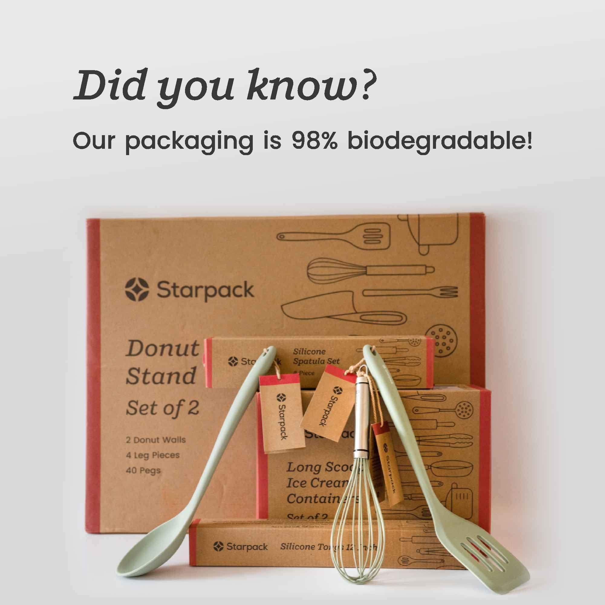 Starpack - Espátula giratoria de silicona de alta calidad, espátula ranurada de 29 cm, espátula ranurada de silicona resistente al calor hasta 315.6 °C para cocinar, espátula de goma antiadherente de