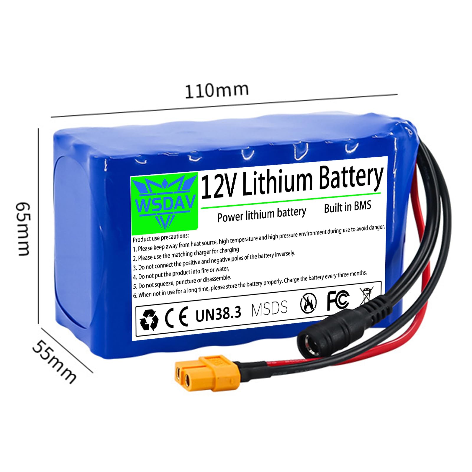 Batterie pour Bateau amorceur 12 V, Bloc-Batterie Lithium 12 V 18 Ah, 22 Ah, 24 Ah ou 30 Ah avec Chargeur pour Moteur de 200 W, 250 W, 300 W ou 360 W