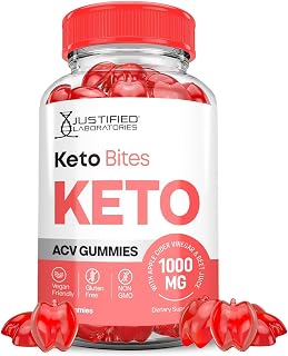 Justified Laboratories Keto Bites Keto ACV Gummies Advanced Formula 1000MG Keto Bites Keto Gummies Apple Cider Vinegar Formulated with Pomegranate Beet Juice Powder B12 Vegan Non GMO 60 Gummys