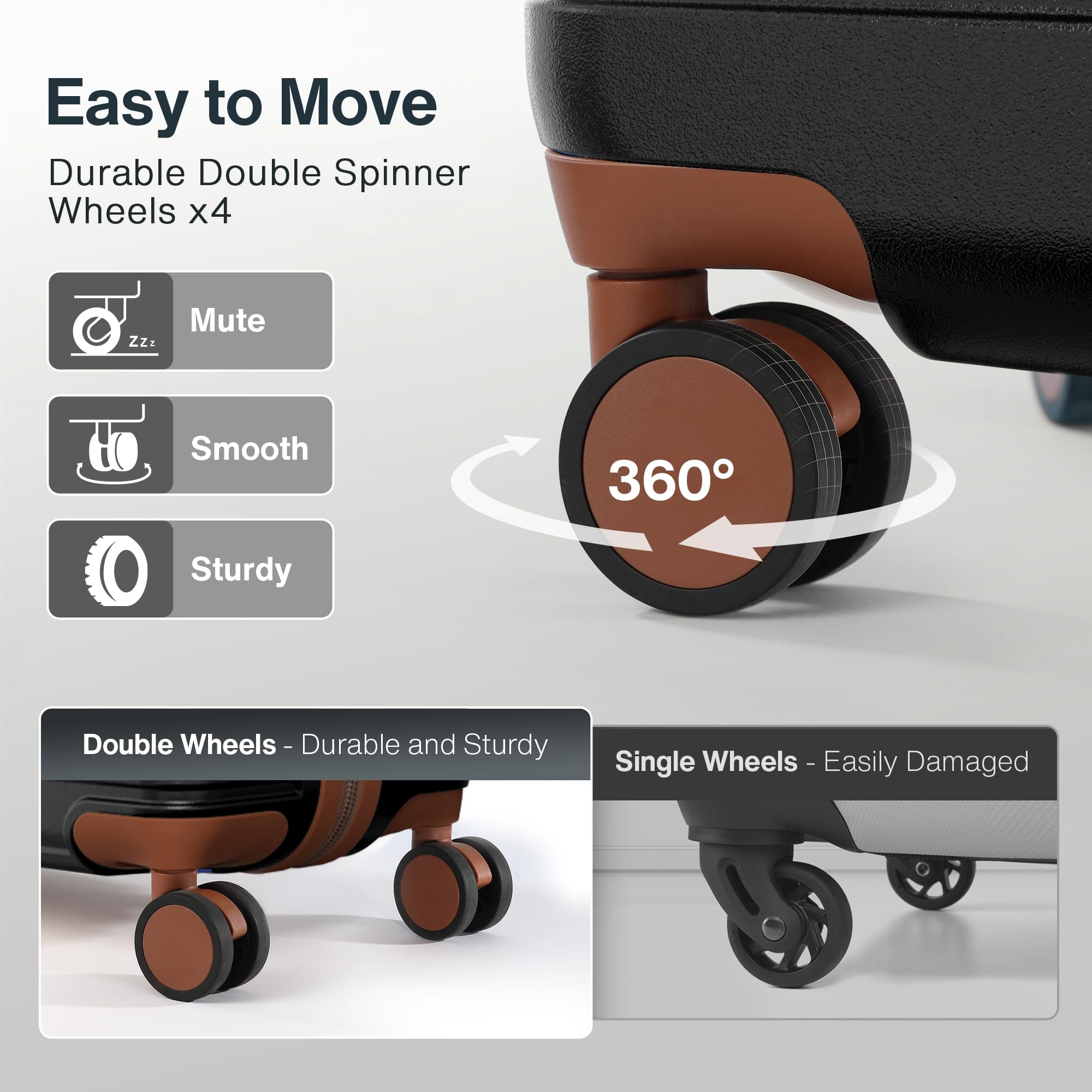 Vipbox Valigie Rigide Grande 75cm (3 ANNI DI SERVIZIO VIP) Espandibile 100% Policarbonato Ultra Leggera Trolley da Viaggio Durevole Valigia con Chiusura TSA e 4 Ruote, Nero Premium