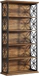 Tribesigns 6-Tier Tall Bookshelf, 71" Industrial Bookcase with Metal Frame, Freestanding Open Storage Shelves for Home Office, Living Room, Bedroom