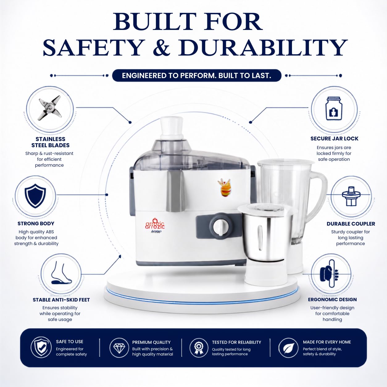 Aristeo 500W Mixer Grinder - Juicer & Blender -6 Aristeo 500W Mixer Grinder - Juicer & Blender -6