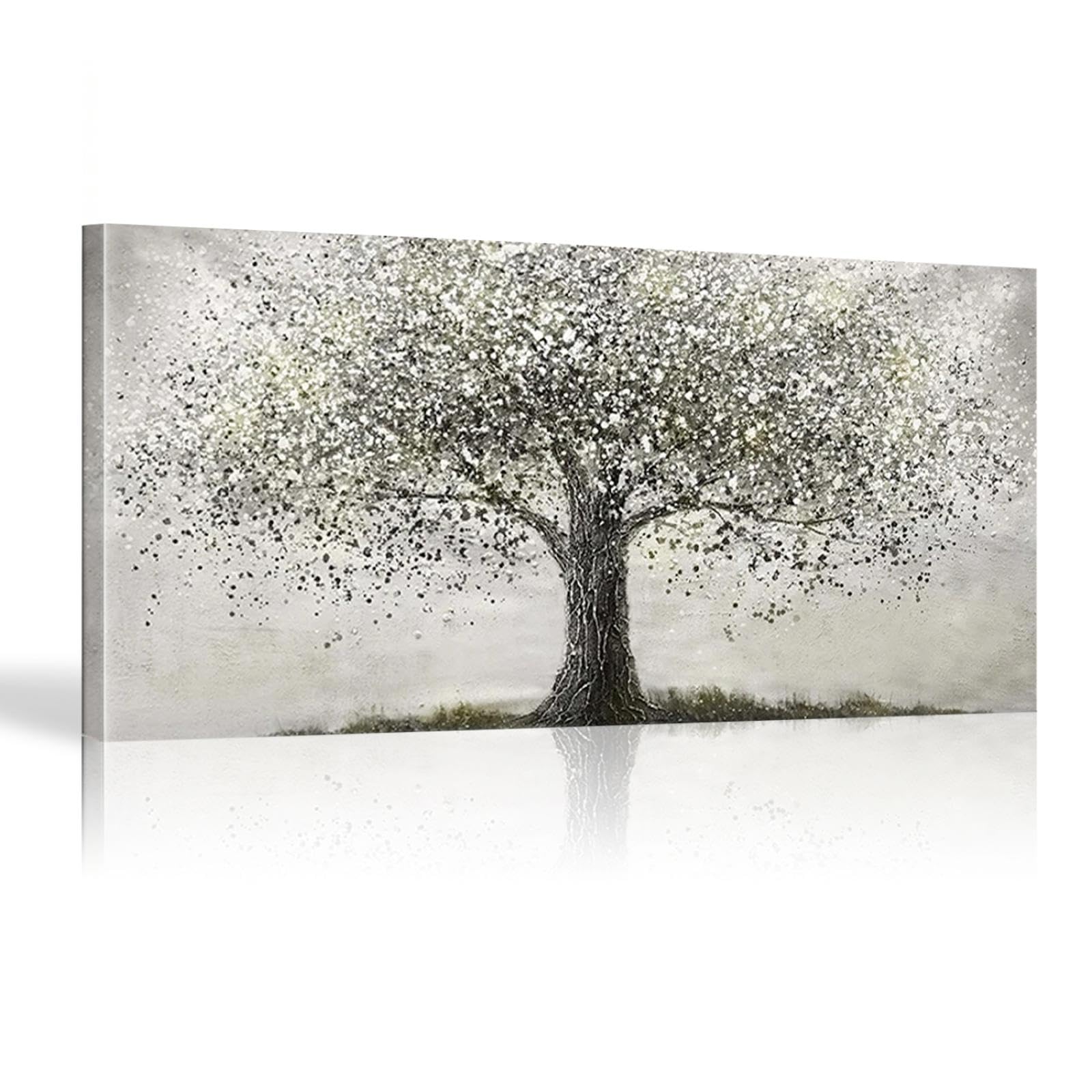 Großes, Blaues, Grünes, Weißes, Abstraktes Wolken-Wandbild Für Wohnzimmer,  Leinwand, Moderne Kunst, Poster Und Druck, 65 X 150 Cm (26 X 60 Zoll),  Ungerahmt, image size:1600x1600