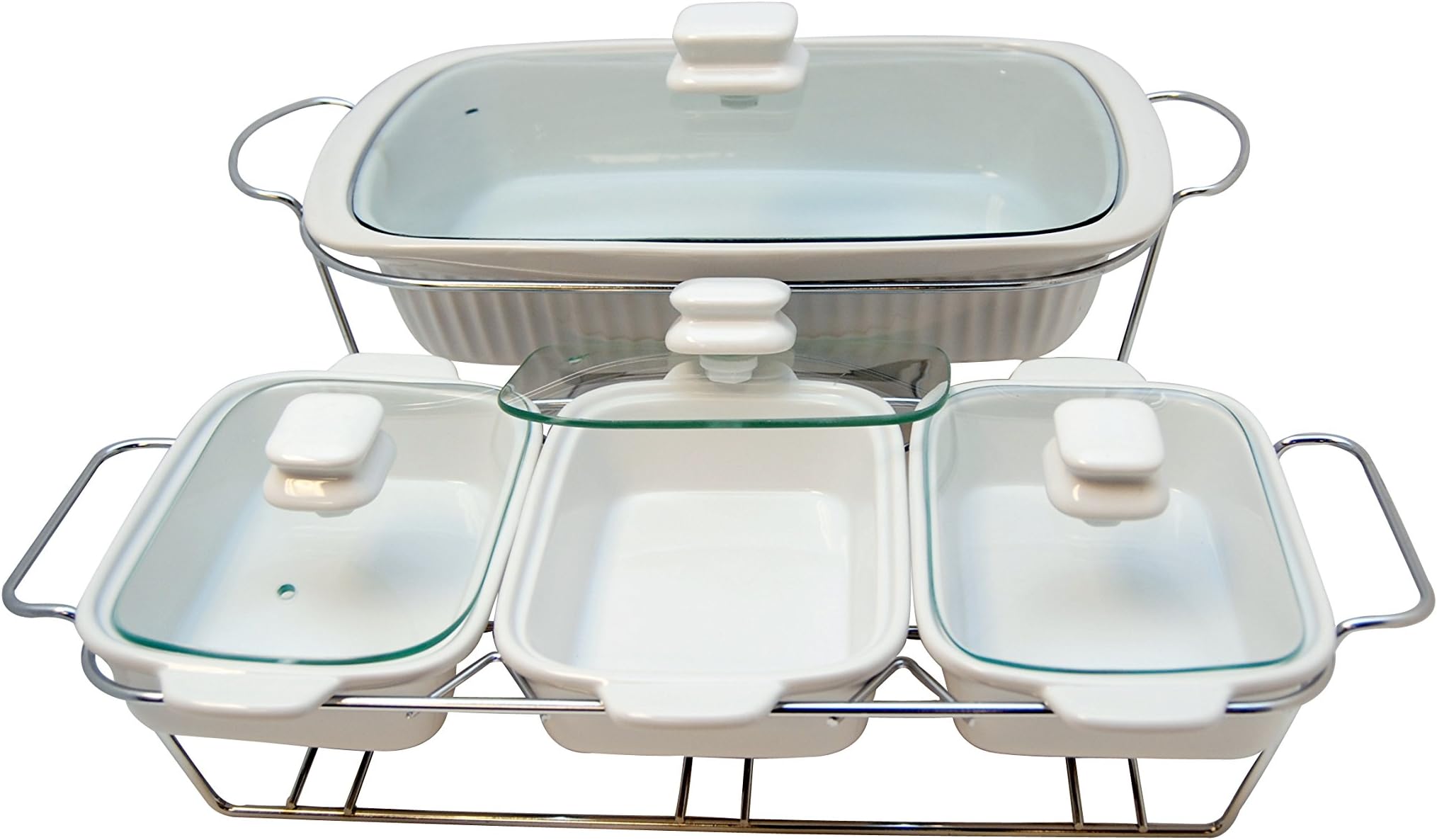 Kitchen Elements Ceramic Triple Tray Plus Single Baking/Heater Set