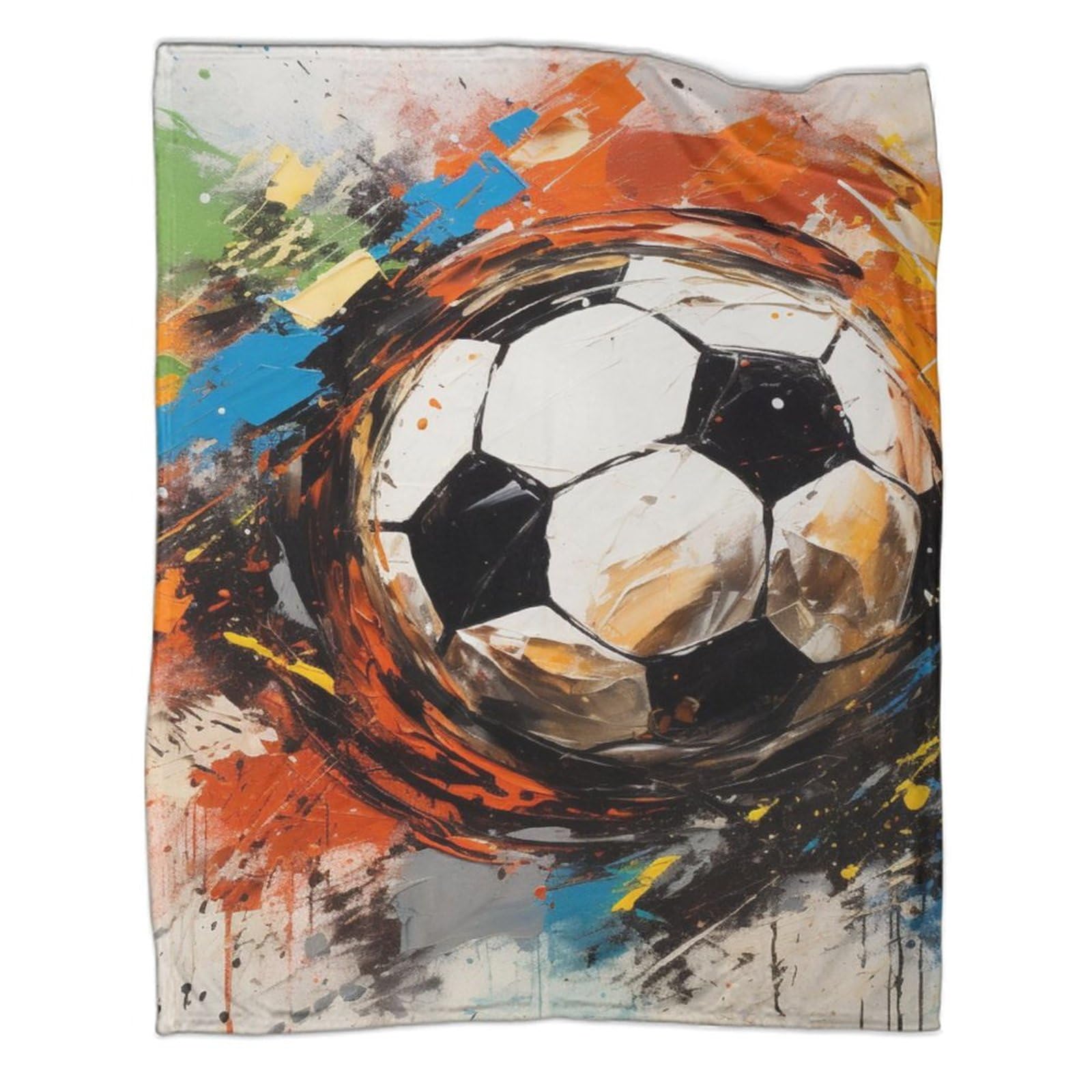 Coperta da calcio sportiva vintage, ultra morbida e accogliente, in peluche, da baseball, basket, calcio, per amanti della palla, regalo per bambini e