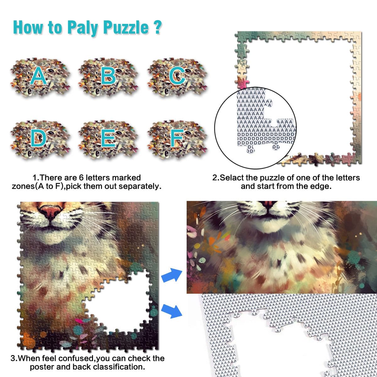 Puzzle 2000 pièces pour Adultes, Puzzle de Dessin animé, bébé Lynx, Jeu éducatif pour Anniversaire, Noël, 70 x 100 cm, pour Les 14 Ans