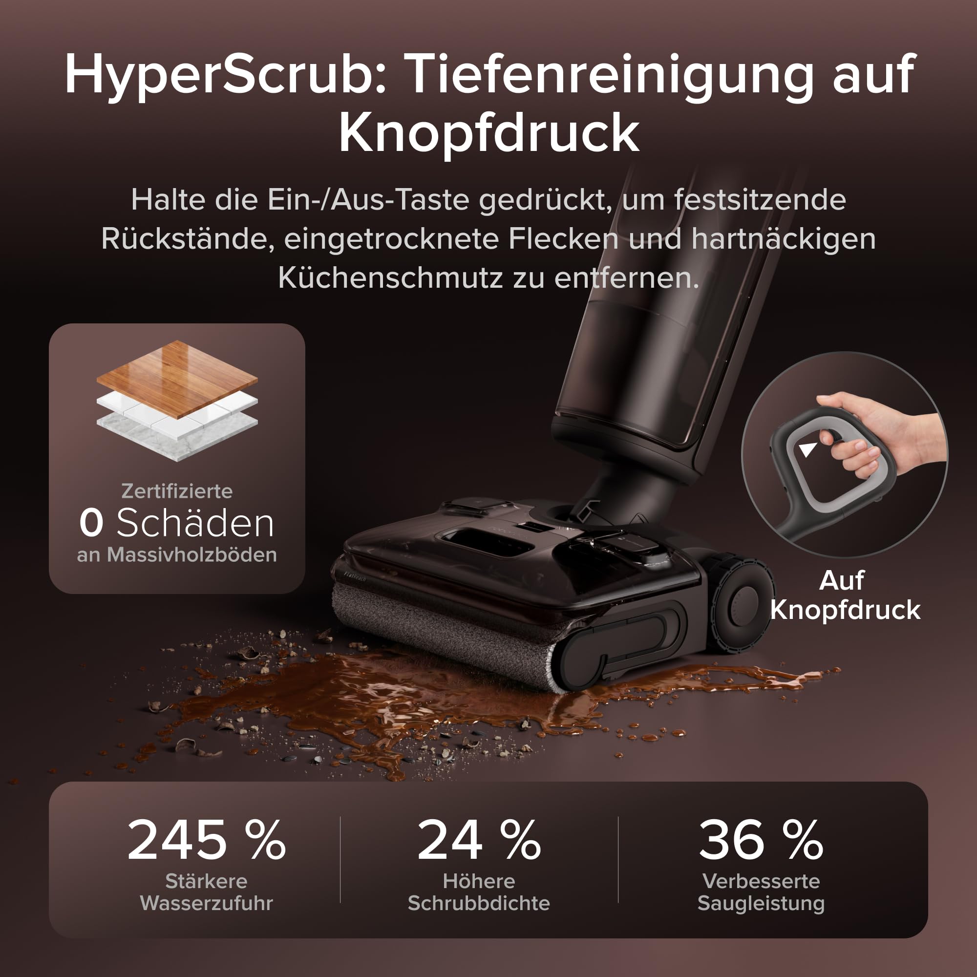 roborock F25 Pro Turbo Nass Trockensauger, 25.000 Pa, 60 Min Laufzeit