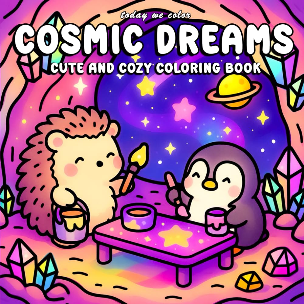 Cosmic Dreams: Cute and Cozy Coloring Book for Adults Featuring Dreamy Cosmic Critter Designs for Relaxation (Comfy Cozy Coloring Books)