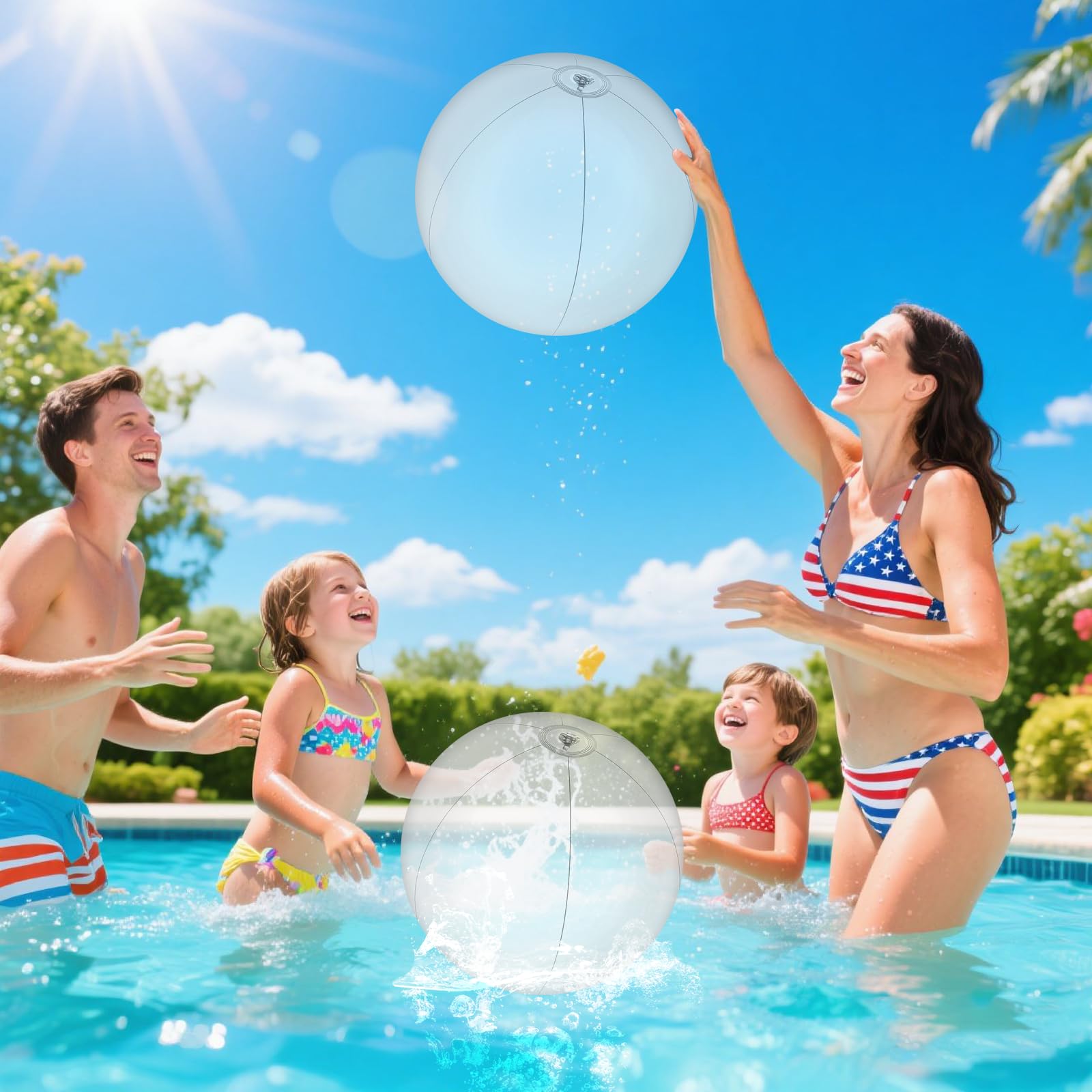 palline gonfiabili a LED da piscina, diametro 40 cm, luci galleggianti