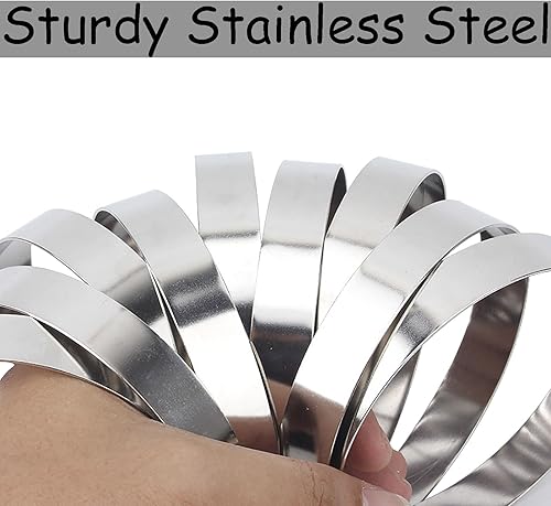 Miniatura 2 de 2 piezas de 8 pulgadas para panqueques, anillo de tortilla, molde de anillo de huevo para asar huevos grandes de acero inoxidable para panqueques de