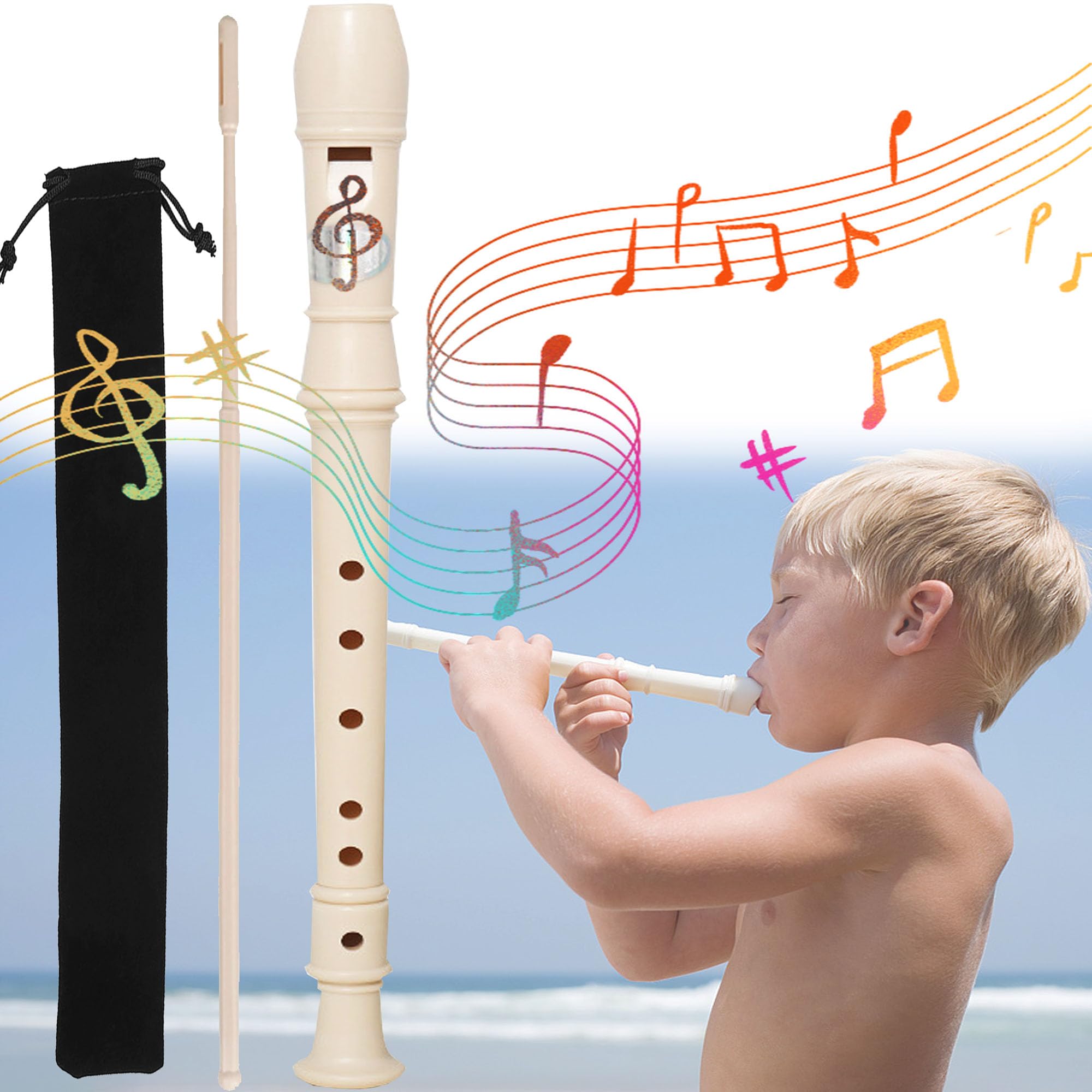 Flauto Dolce Soprano In Plastica ABS - Strumento Musicale Per Bambini E Principianti