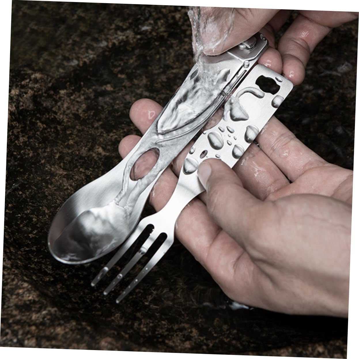 Toddmomy Juego de Cubiertos para Camping Reutilizables para Cocinar al Aire Tenedor Y Cuchara para Picnic Y Hogar.