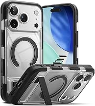 Ringke UX Magnetic Compatible with iPhone 17 Pro Max Cover, Compatible with Magnetic Accessories, Protective Case with Integrated Kickstand - Clear