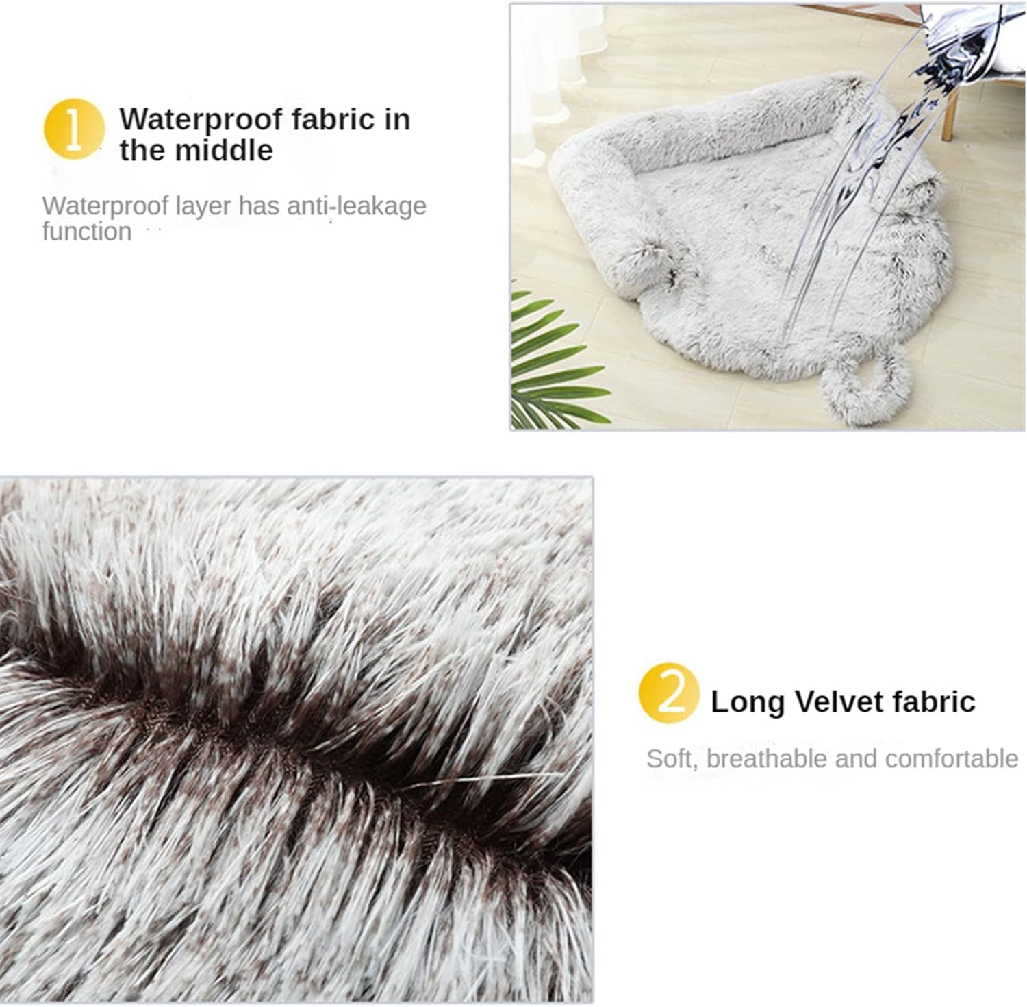 Soft Plush Dog Mat Sofa Fur Pet Beds,Couch Cover for Dogs, Calming Dog Bed Ultra Soft Fur Pet Beds Pet Kennel,Washable Dog Bed Thick Blanket Cushion with Removable Cover