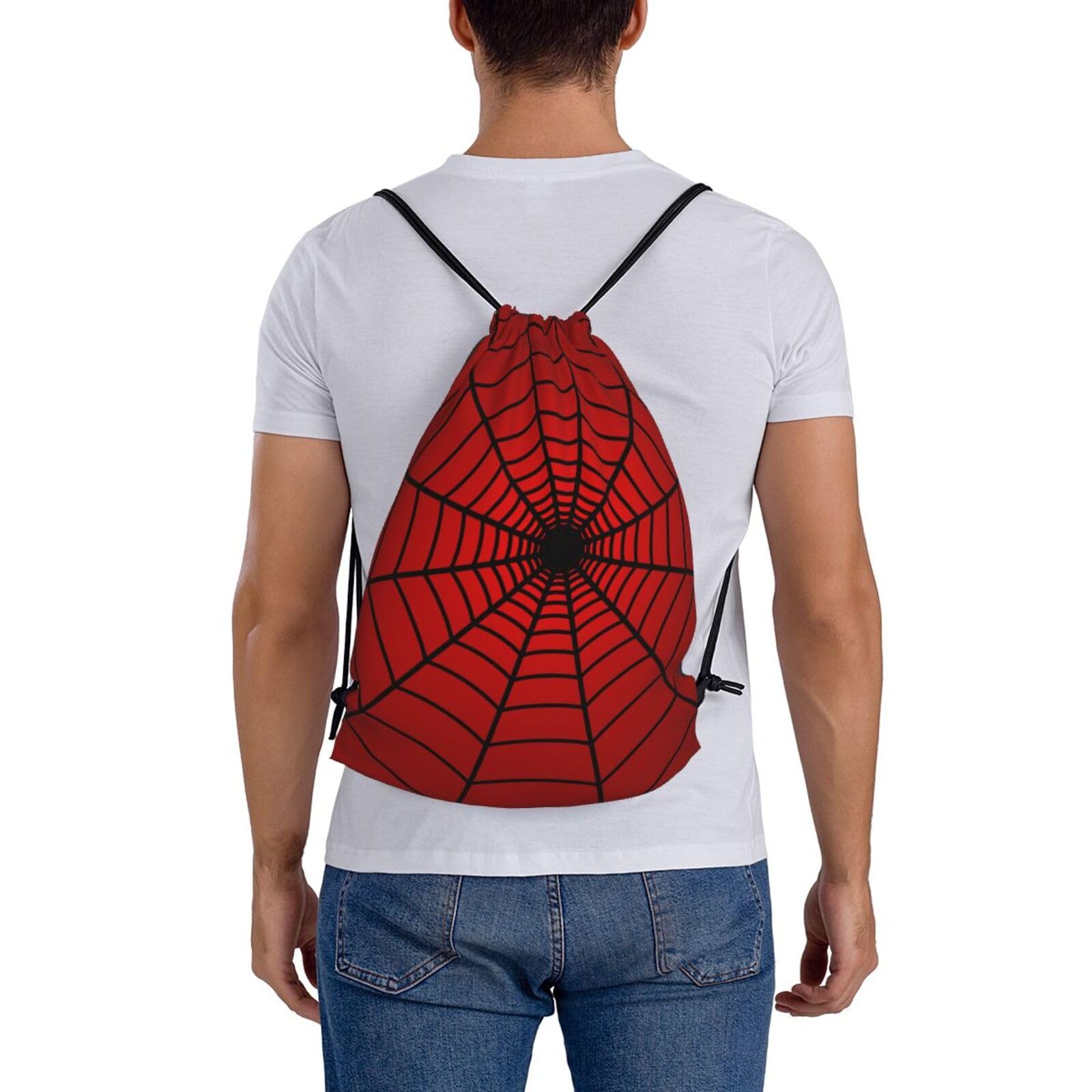 Lindas bolsas de cordón elegantes para mujeres y hombres, saco deportivo de gimnasio, mochila casual para yoga, viajes, compras, Red Spider Web, Mochilas Daypack 6