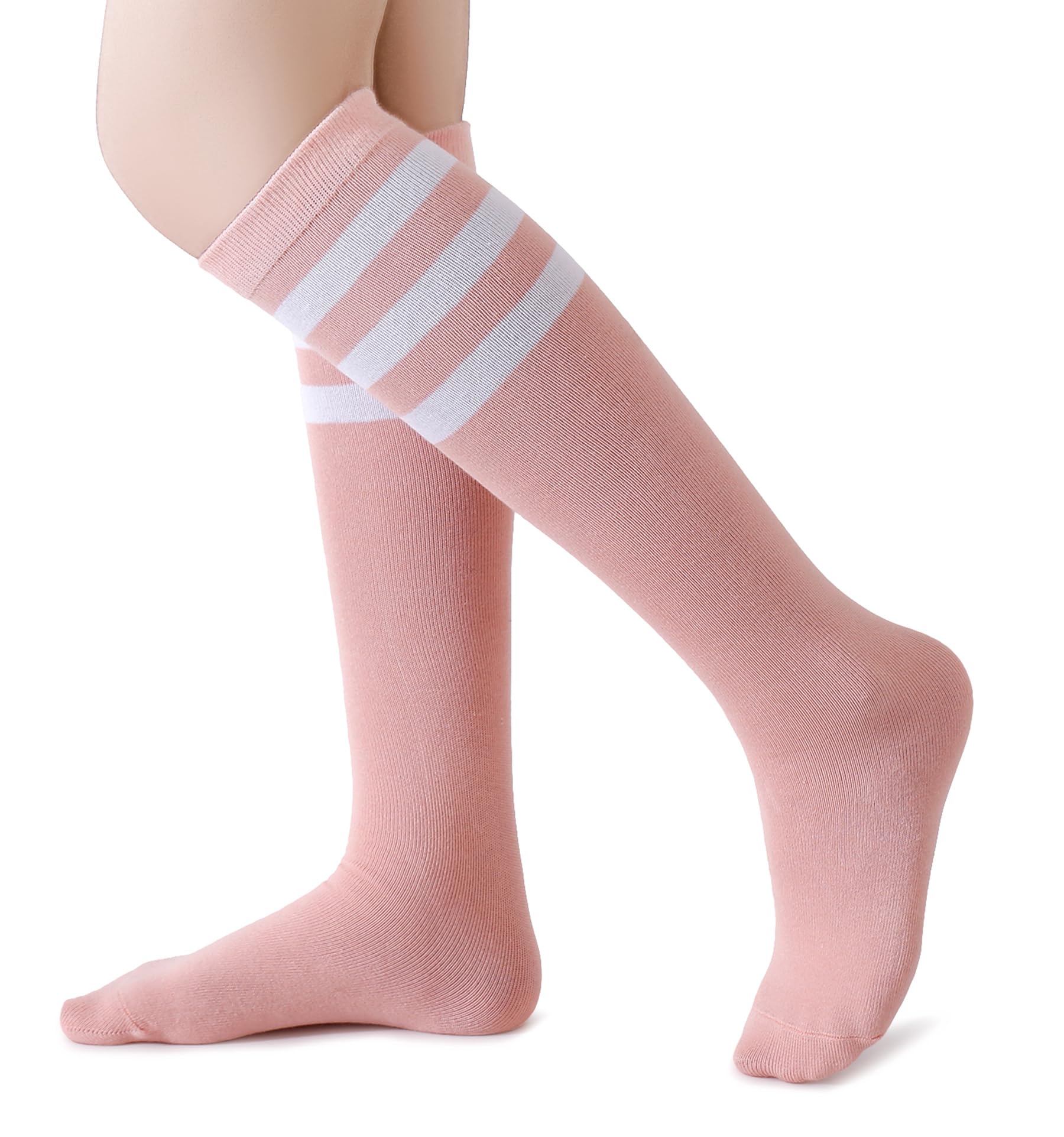 Henwarry Boys Girls Knee High Tube Socks Classical Stripes Athletic Socks