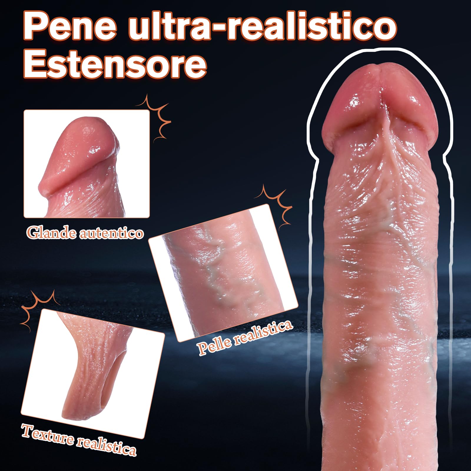 Sex Toys Coppie Masturbatori Maschili-2,6''Masturbtore per Uomini Prolunghe per il Pene Ritardare L'eiaculazione Precoce e Aumenta la Potenza per L'erezione, Sex toy Maschili Ingranditore del Pene.