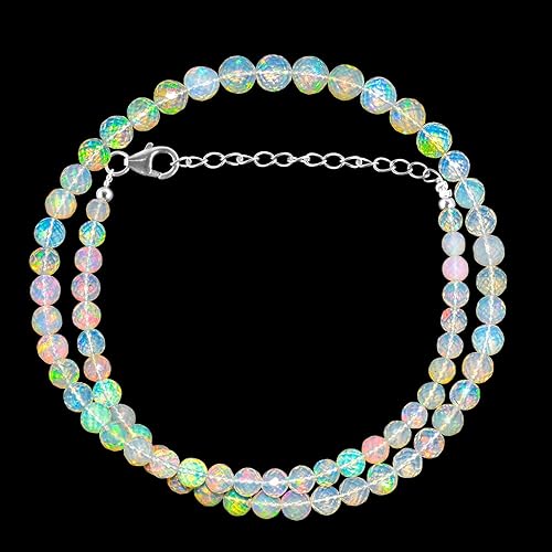 Miniatura 5 de OdrillionGems Natural Emerald Gemstones Necklaces, Plain-Beads, 925 Sterling Silver, Crystals Choker Jewelry, May Birthstones, Adjustable, Gift for