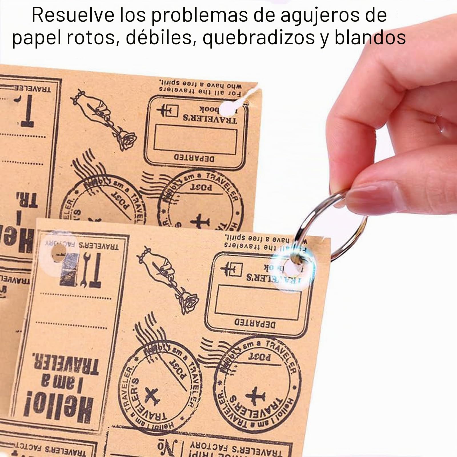 1000 Piezas Refuerzo De Orificios Autoadhesivo, Anillos Refuerzo Orificios, Refuerzos De Orificios Transparentes Autoadhesivos, Para Hojas Sueltas Y Documentos (Transparente, Blanco)