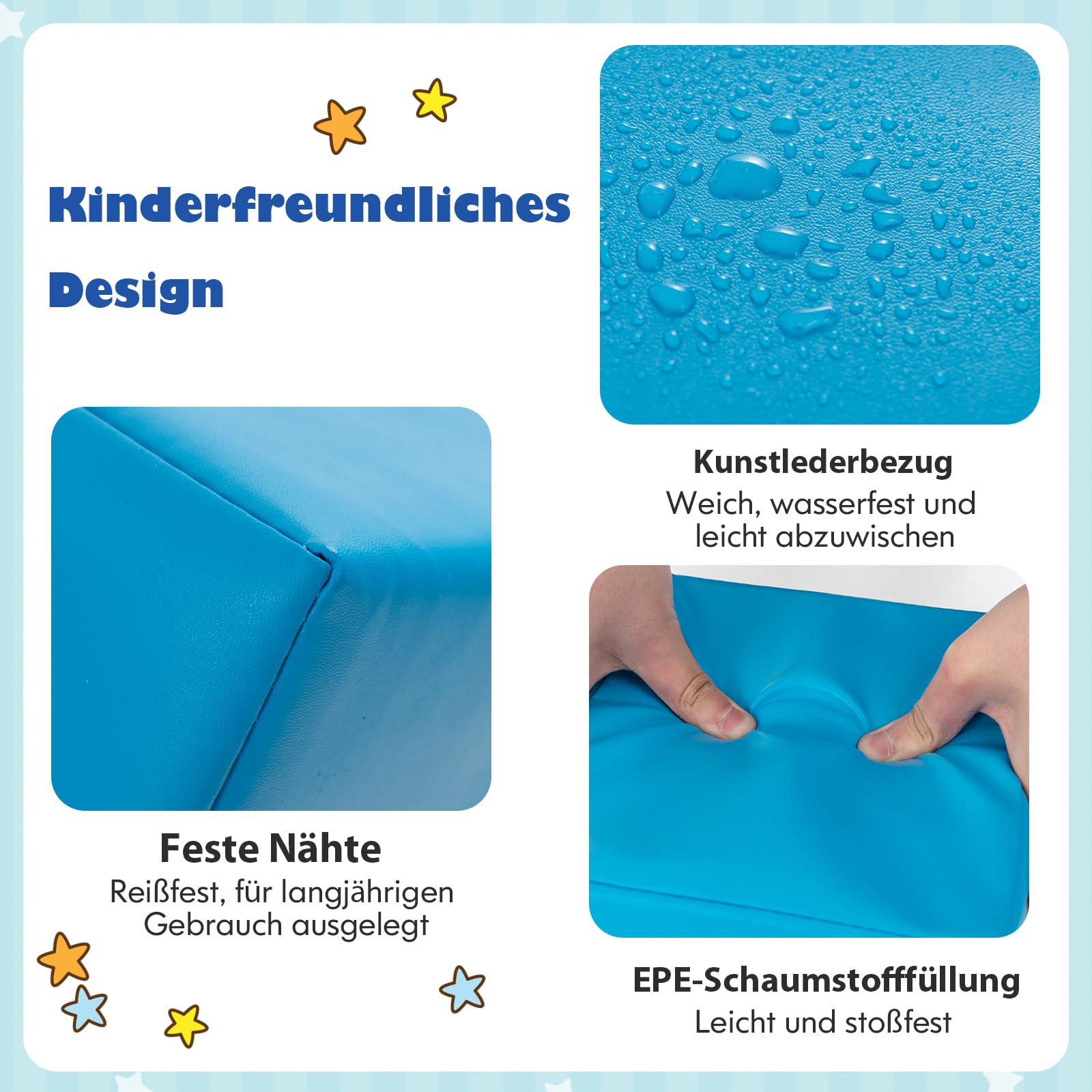 COSTWAY 7 TLG. Schaumstoff Bausteine, Softbausteine quadratisch & rechreckig, Bunte Riesenbausteine weich zum Klettern, Schaumstoffwürfel für Baby & Kinder ab 1 Jahr