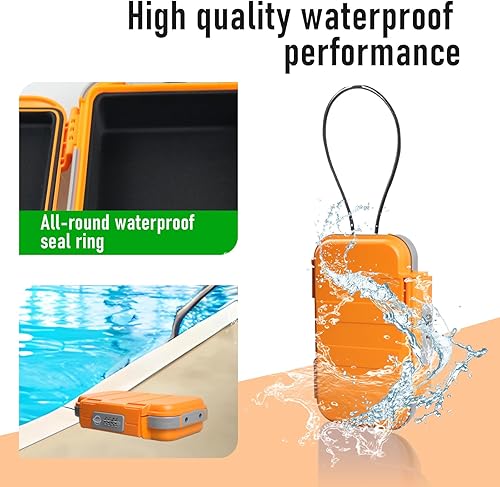 Miniatura 6 de Caja de seguridad portátil, combinación segura con cable extraíble, establece tu propia combinación, para viajes, actividades familiares y de