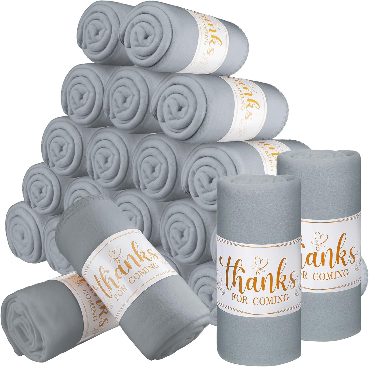 Kinlop 50 Pack Fleece Blanket Bulk 50 x 60 Inch Soft Cozy