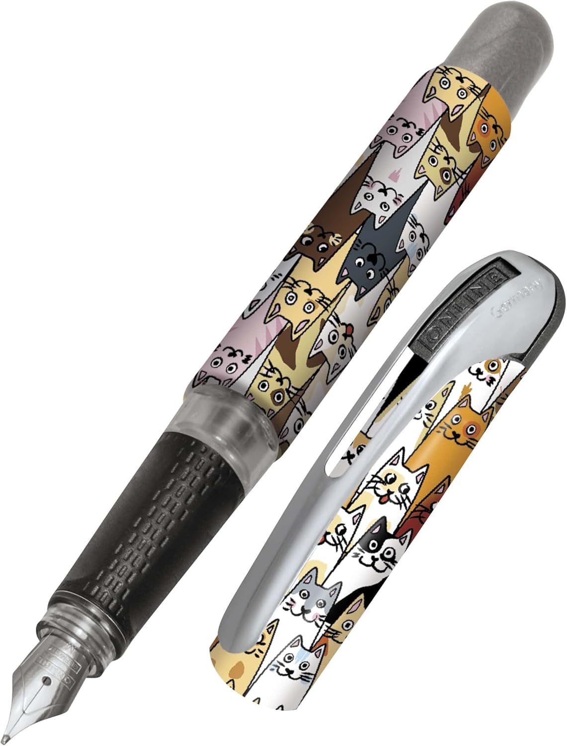 Online Penna stilografica College Gatti, penna stilografica per destrorsi, impugnatura ergonomica, pennino in iridio di alta qualità, cartucce di inchiostro standard, con cartuccia combinata blu, Online Penna stilografica College Gatti, penna stilografica per destrorsi, impugnatura ergonomica, pennino in iridio di alta qualità, cartucce di inchiostro standard, con cartuccia combinata blu,