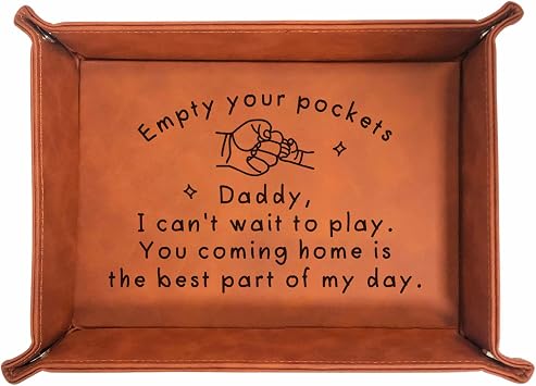 Birthday Gift for Dad, Leather Tray for Dad, New Dad Gifts for Husband from Wife, Best Dad Gifts from Son Daughter, Fathers Day Sentimental Gifts for Father Husband Stepdad