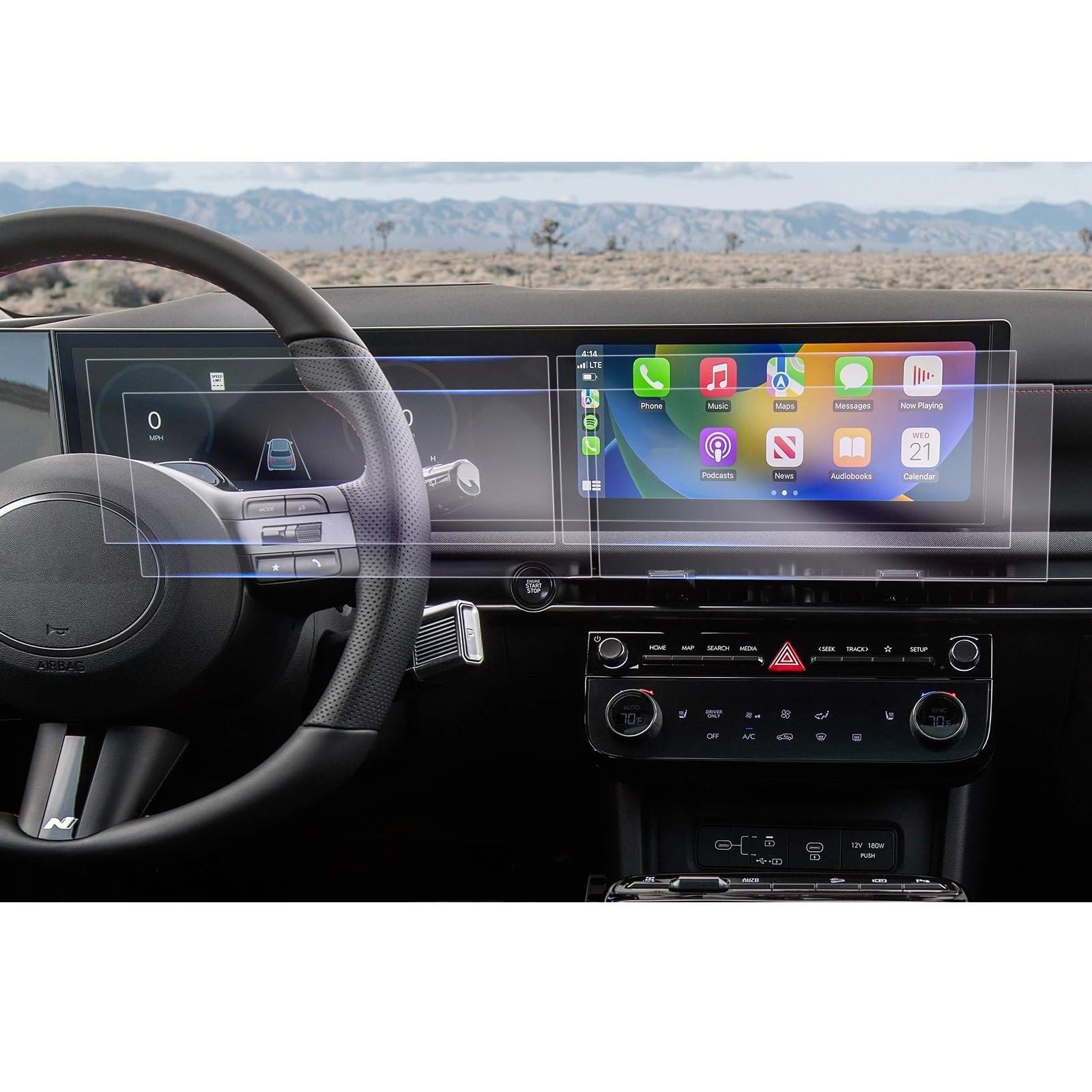 Pellicola Vetro Temperato su Misura per Hyundai Tucson NX4 2024–2025 Protezione Schermo Auto GPS Navigatore 9H AntiGraffio Anti-Impronta Display