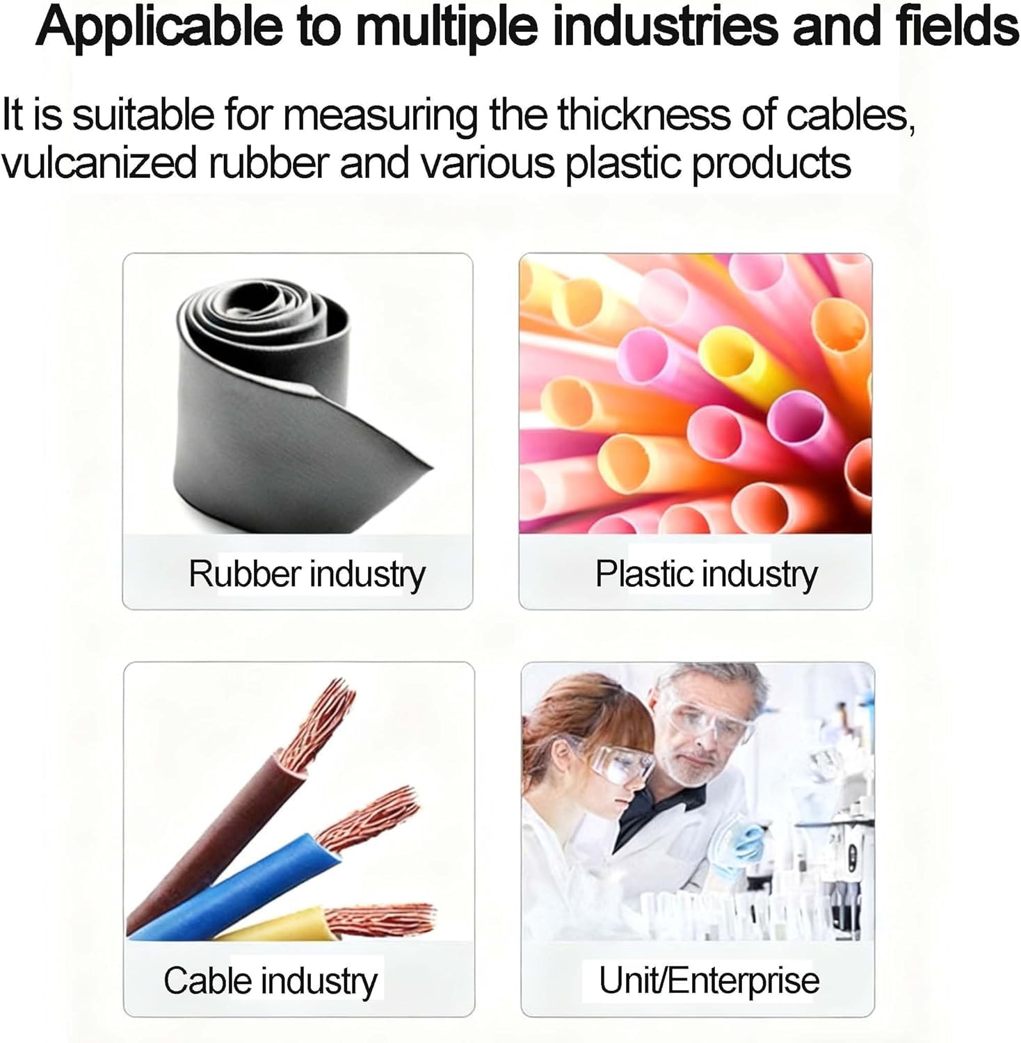 Misuratore di spessore portatile in gomma e plastica, misuratore di spessore digitale, gamma 0-10 mm, risoluzione 0,01 mm, piede di misurazione da 6 mm, display LCD per cavi, gomma, plastica