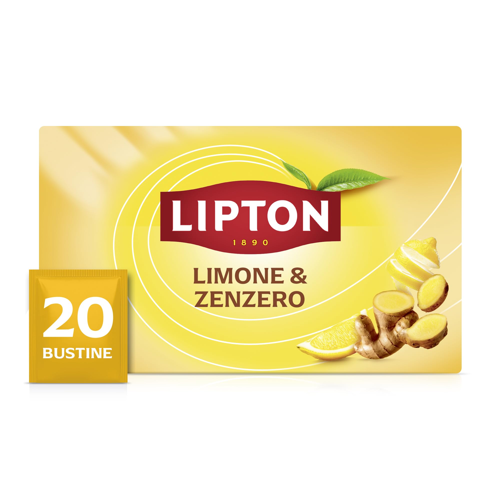 Lipton Tisana Limone e Zenzero Frutta Senza Caffeina, 20 Filtri