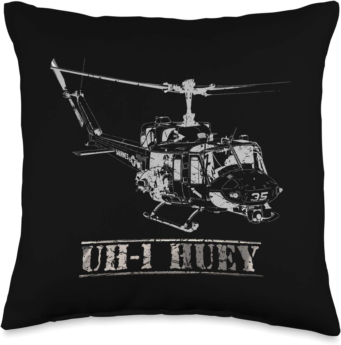 DasDirkDesign Helicopter UH-1 Throw Pillow, 16x16, Multicolor