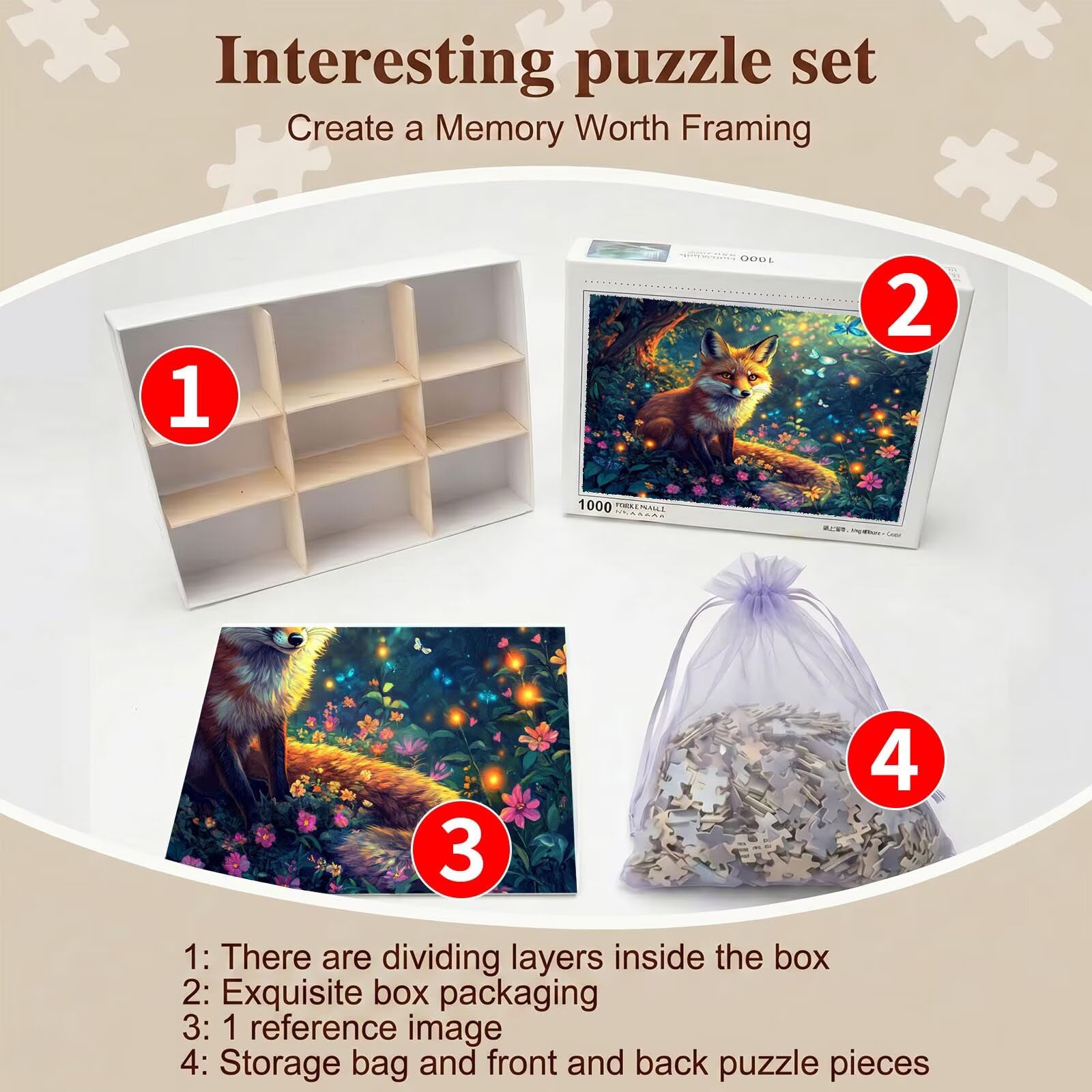 rêve Animal Puzzle 1500 Pièces pour Adultes, Format 87 x 57 cm, Challenge Casse-Tête de Famille, Loisirs Créatifs et Relaxation, Pièces Robustes avec Lettres au Dos, Décor Murale Salon f0-784
