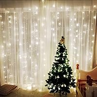 Vista 7 de Tira de luces de Navidad, 33 pies, 100 luces LED blancas para árbol de Navidad, tira de luces conectables para interiores, cable transparente, 8
