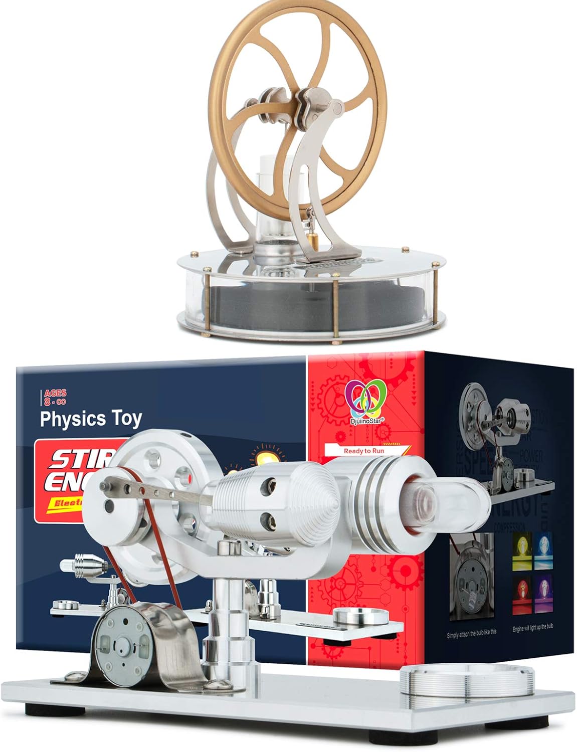 Amazon Com Djuiinostar Most Classical Stirling Engine Dltd 303 And High Performance Hot Air Stirling Engine Dha Bg 401 Bundle Toys Games