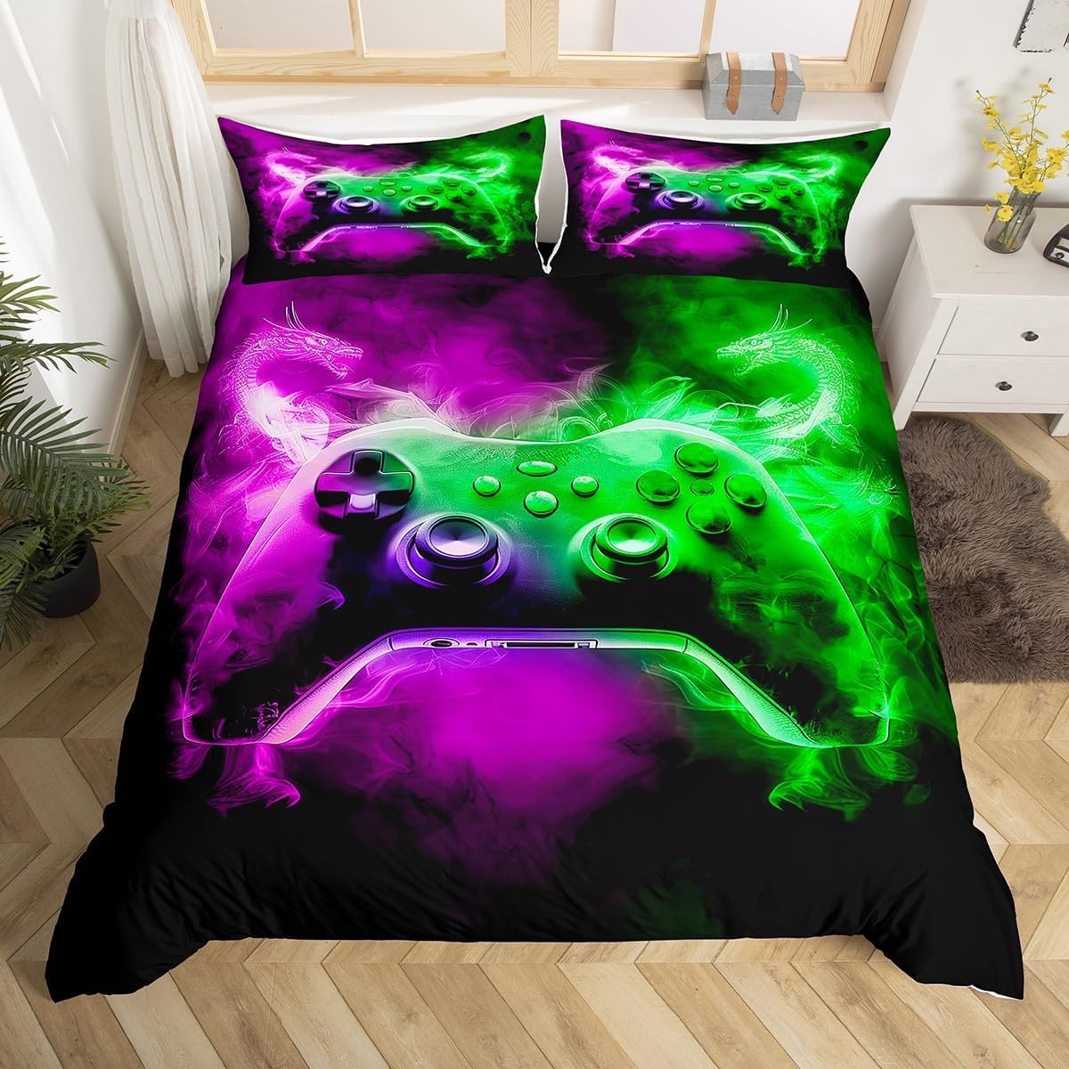 Castle Fairy Basketball King Size Duvet Cover Adults,3D Basketball Print Ball Game Comforter Cover with Pillowcases,Sports Theme Lightning Red Ultra Soft Bedspread Decorative Quilt Cover,No Comforter