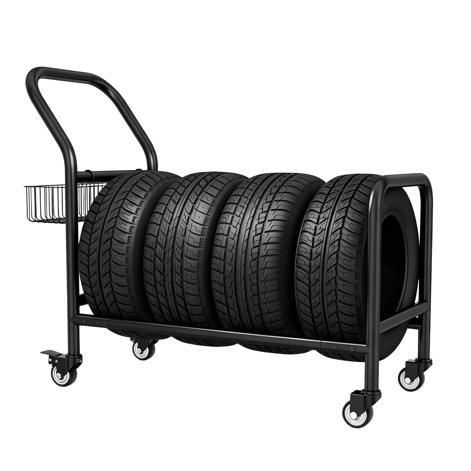 AKFNCJE Movable Heavy Duty Tire Rack, Metal Tire Storage And Transport Cart