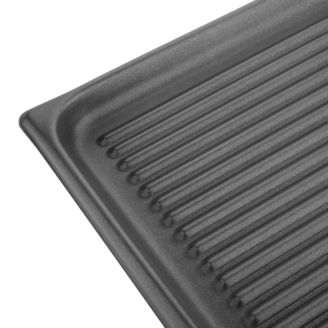Vogue Plaque de cuisson à rainures en aluminium anti-adhésive, taille : 30 (H) x 530 (L) x 325 (P) mm, matériaux : aluminium enduit de téflon, plaque de cuisson, plaque de four, S372
