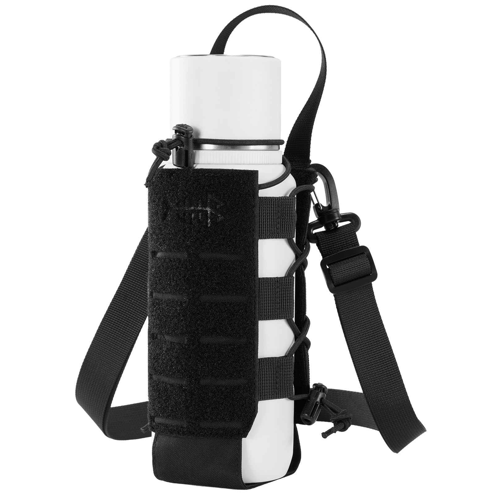 BASSDASH MOLLE Water Bottle Holder Pouch with Shoulder Strap Modular Bag for Fishing Hunting Hiking Travel Outdoor Activities
