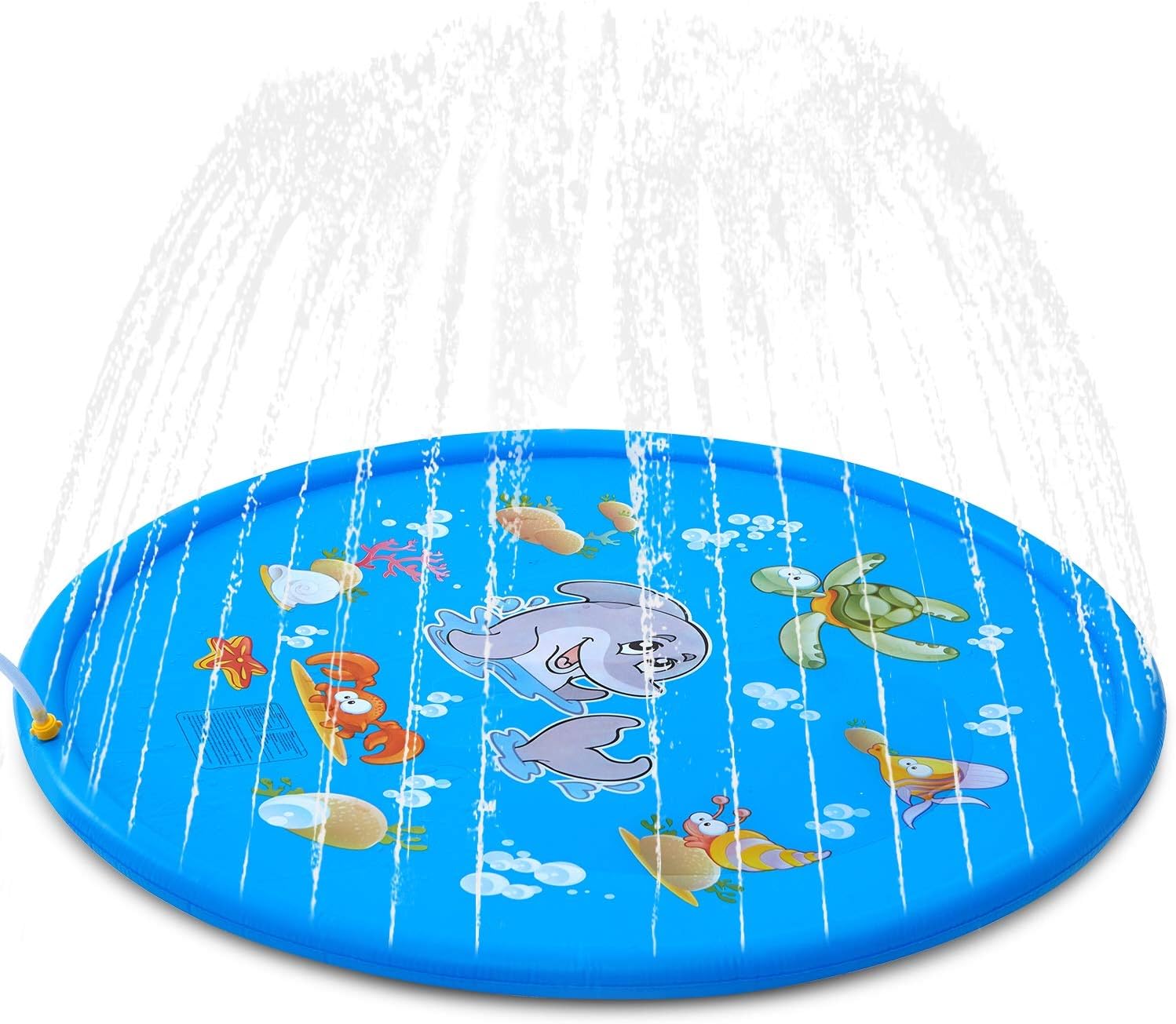 Splash Pad, 68”Kids Sprinkler Pad for 3 4 5 Year Old Toddler Children Boys Girls, Inflatable Shark Water Toys Fun for Outdoor, Upgraded Sprinkle and Splash Play Mat with Wading Pool