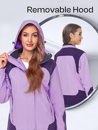 Miniatura 4 de Chaqueta impermeable para mujer, ligera, para exteriores, con capucha extraíble