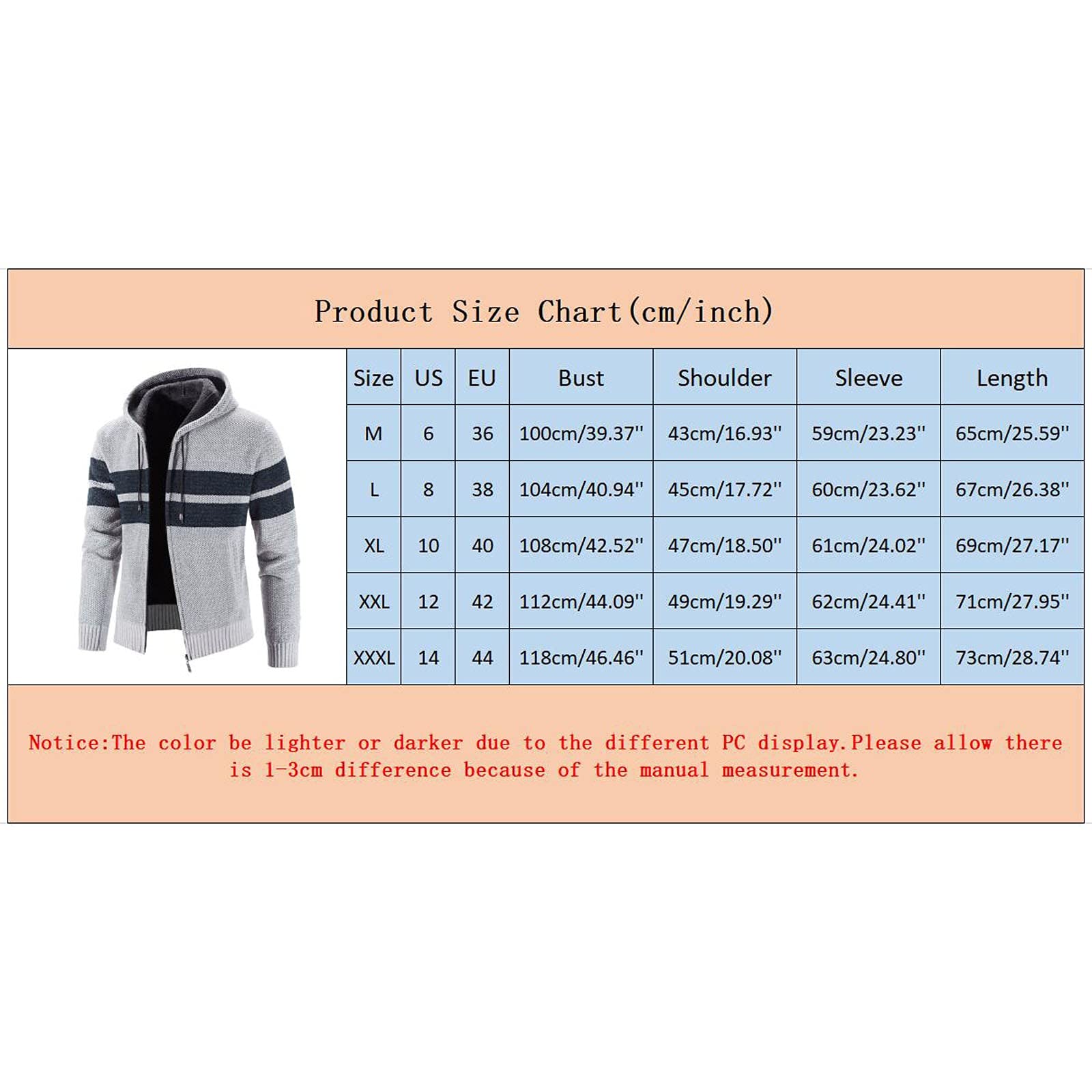 Cardigan da uomo in cotone con cerniera e cappuccio, leggero | Maglione lavorato a maglia, con mezza cerniera, comoda felpa con cappuccio, caldo, invernale, in pile, casual, da lavoro