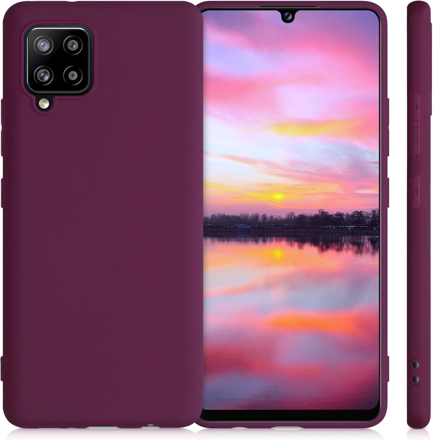 kwmobile Case Compatible with Samsung Galaxy A42 5G Case - Soft Slim Protective TPU Silicone Cover - Bordeaux Violet