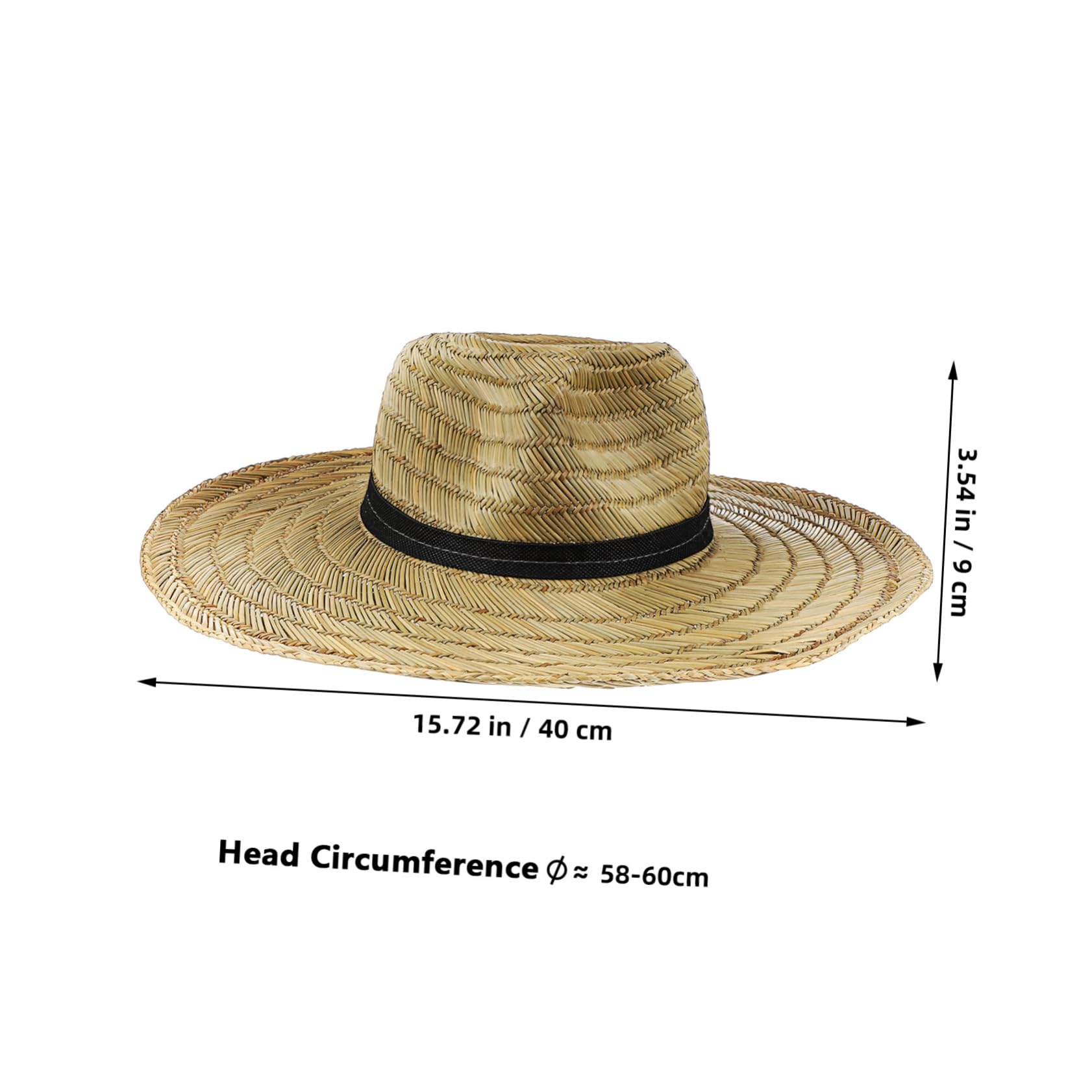BESTYASH Chapeau De Soleil en Paille pour Homme Casquette UV À Large Bord Casquette De Plage pour Homme Chapeau en Paille Tissé